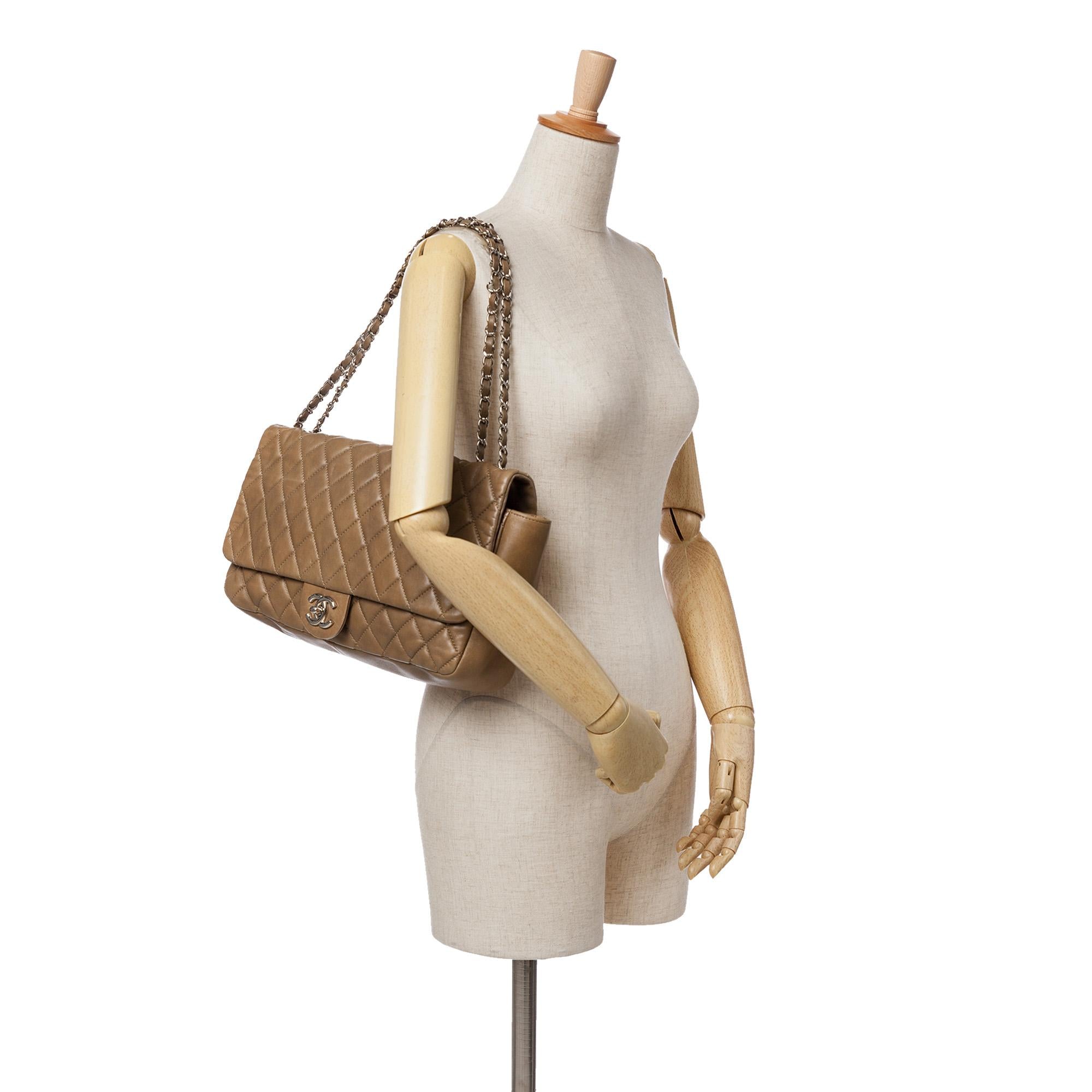 Chanel Jumbo Quilted Lambskin Coco Rain Flap