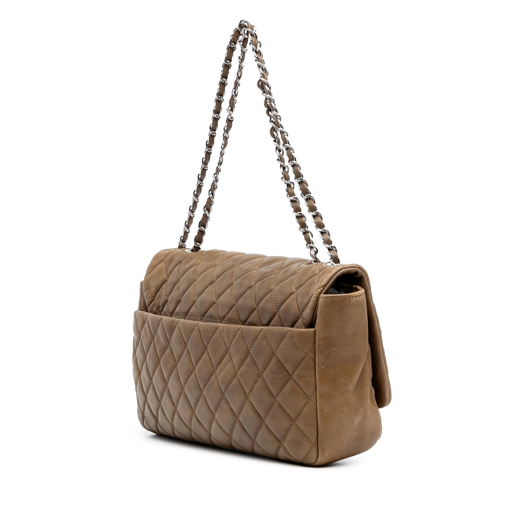 Chanel Jumbo Quilted Lambskin Coco Rain Flap