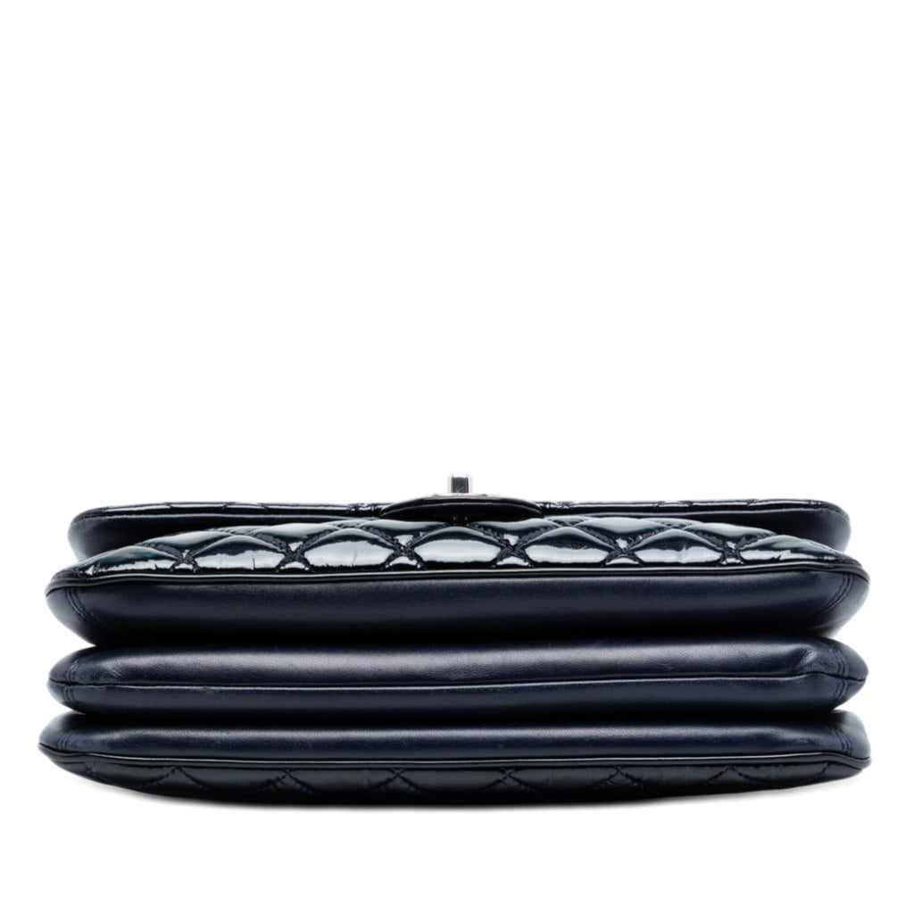 Chanel Jumbo Quilted Patent 3 Compartment Flap