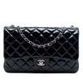 Chanel Jumbo Quilted Patent 3 Compartment Flap