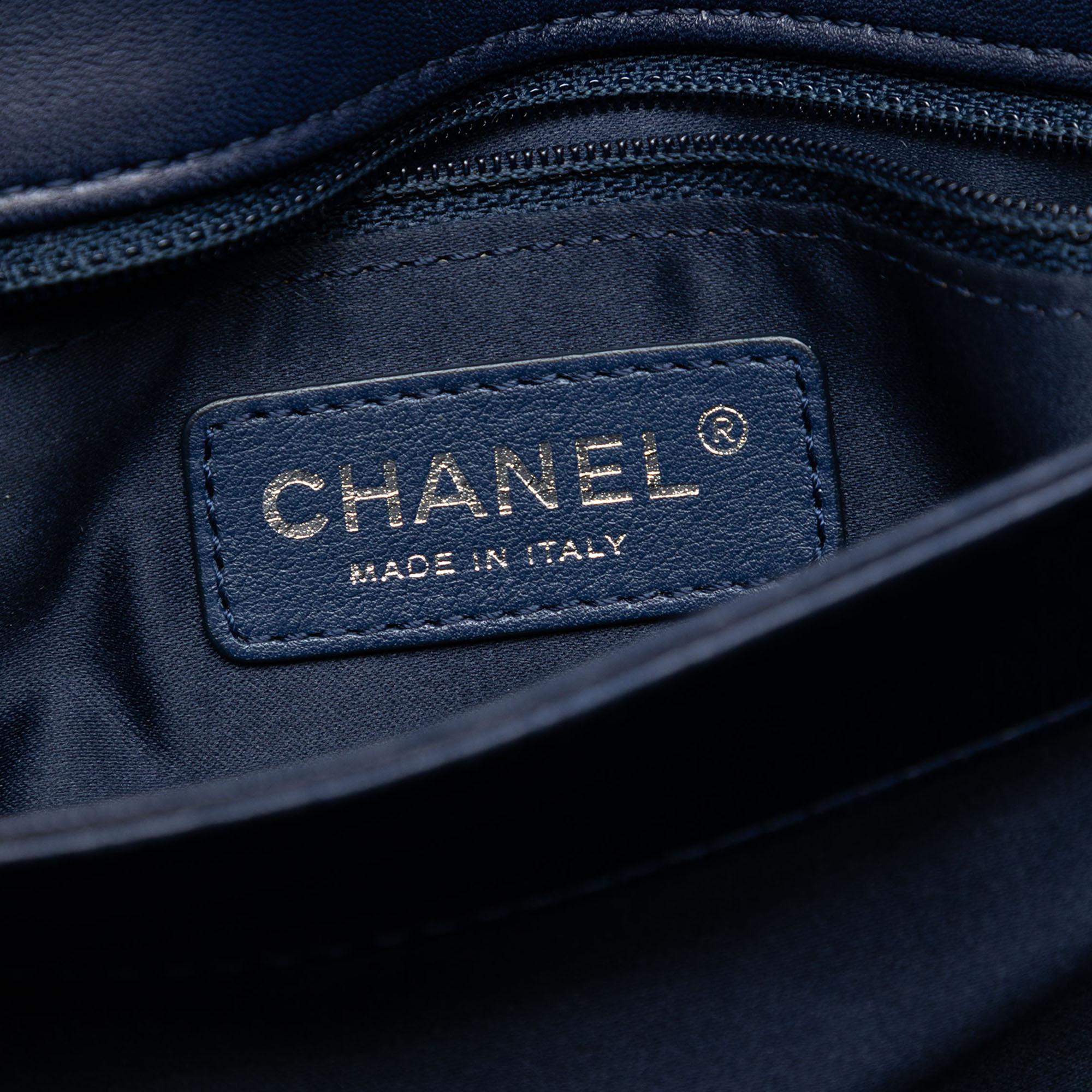 Chanel Jumbo Quilted Patent 3 Compartment Flap