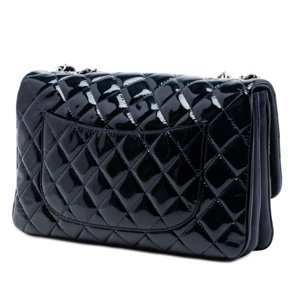 Chanel Jumbo Quilted Patent 3 Compartment Flap