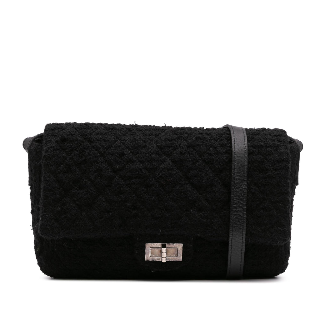 Chanel Jumbo Reissue 2.55 Quilted Tweed Easy Messenger Flap