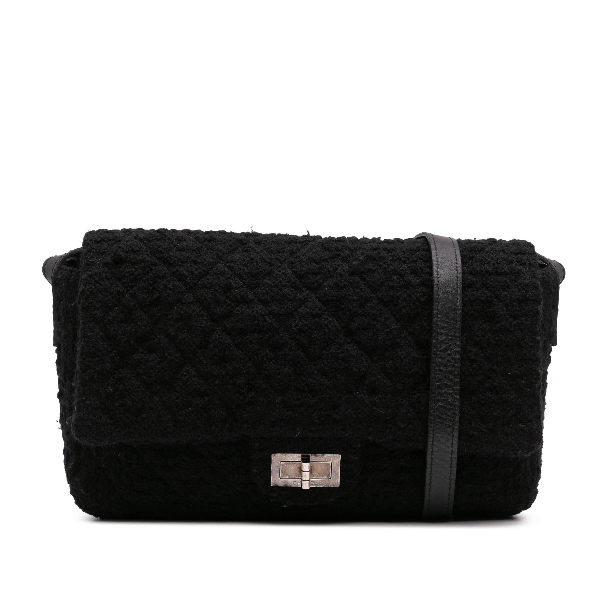 Chanel Jumbo Reissue 2.55 Quilted Tweed Easy Messenger Flap