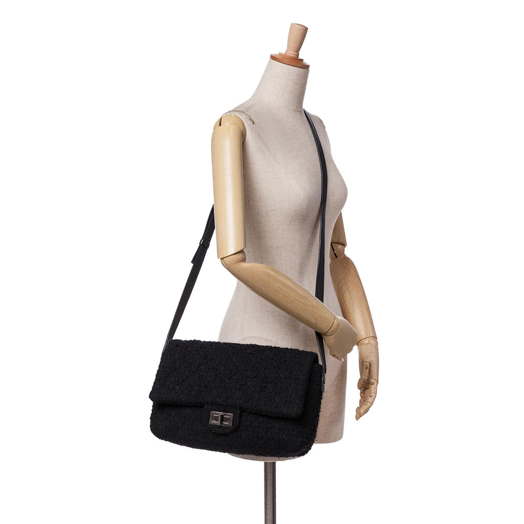 Chanel Jumbo Reissue 2.55 Quilted Tweed Easy Messenger Flap