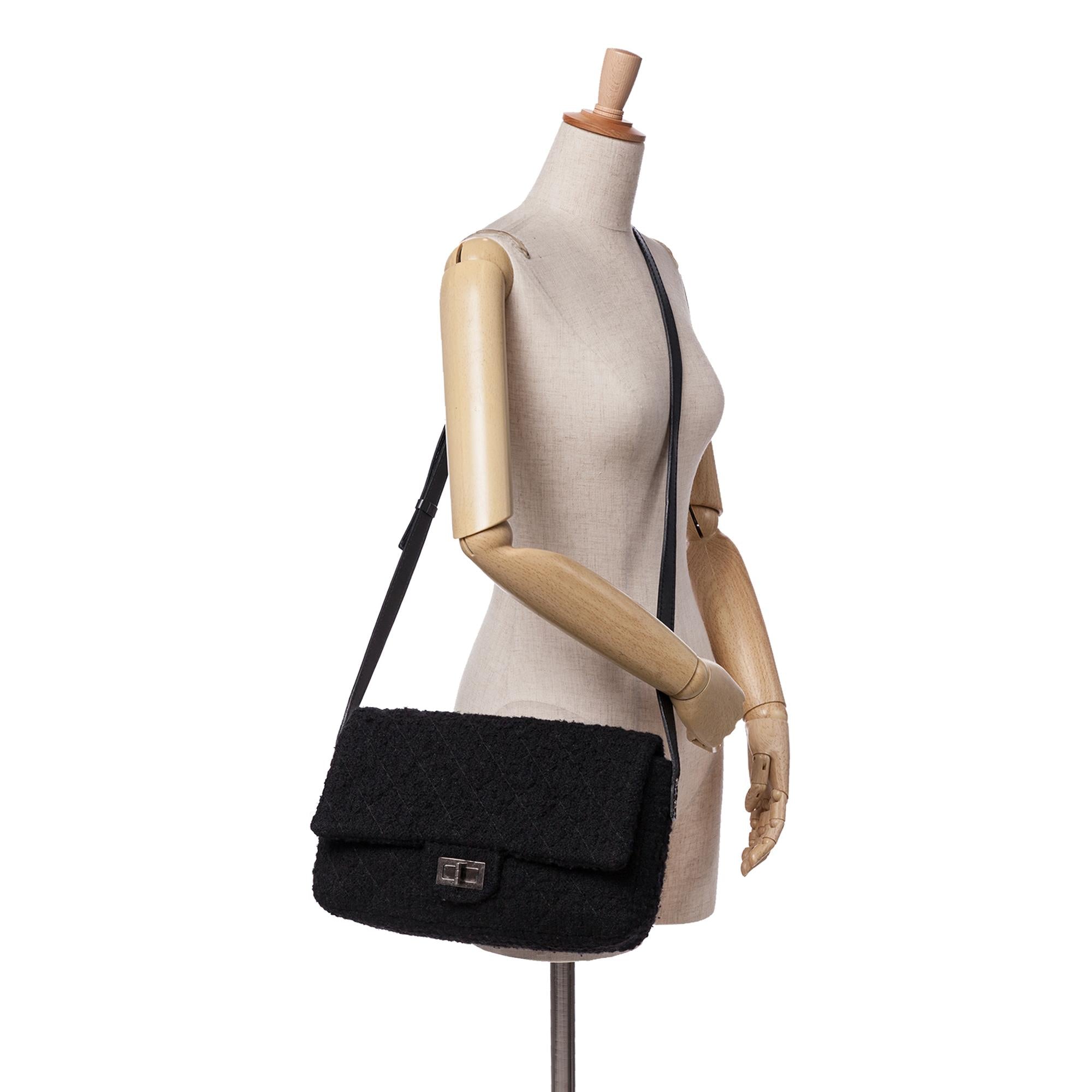 Chanel Jumbo Reissue 2.55 Quilted Tweed Easy Messenger Flap