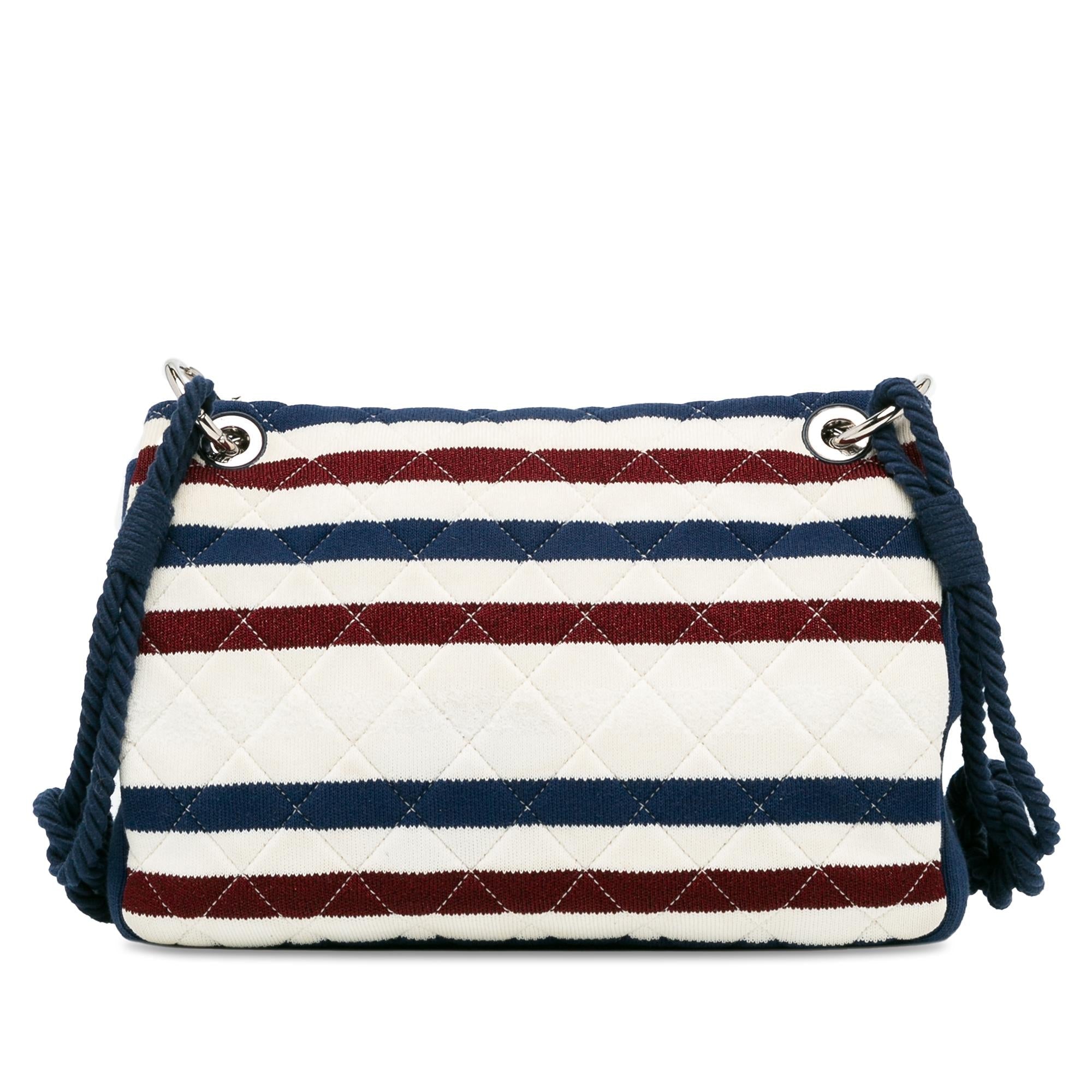 Chanel Jumbo Stripe Jersey Felt and Rope Flap (SHG-1O7u9U)