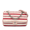 Chanel Jumbo Stripe Jersey Felt and Rope Flap
