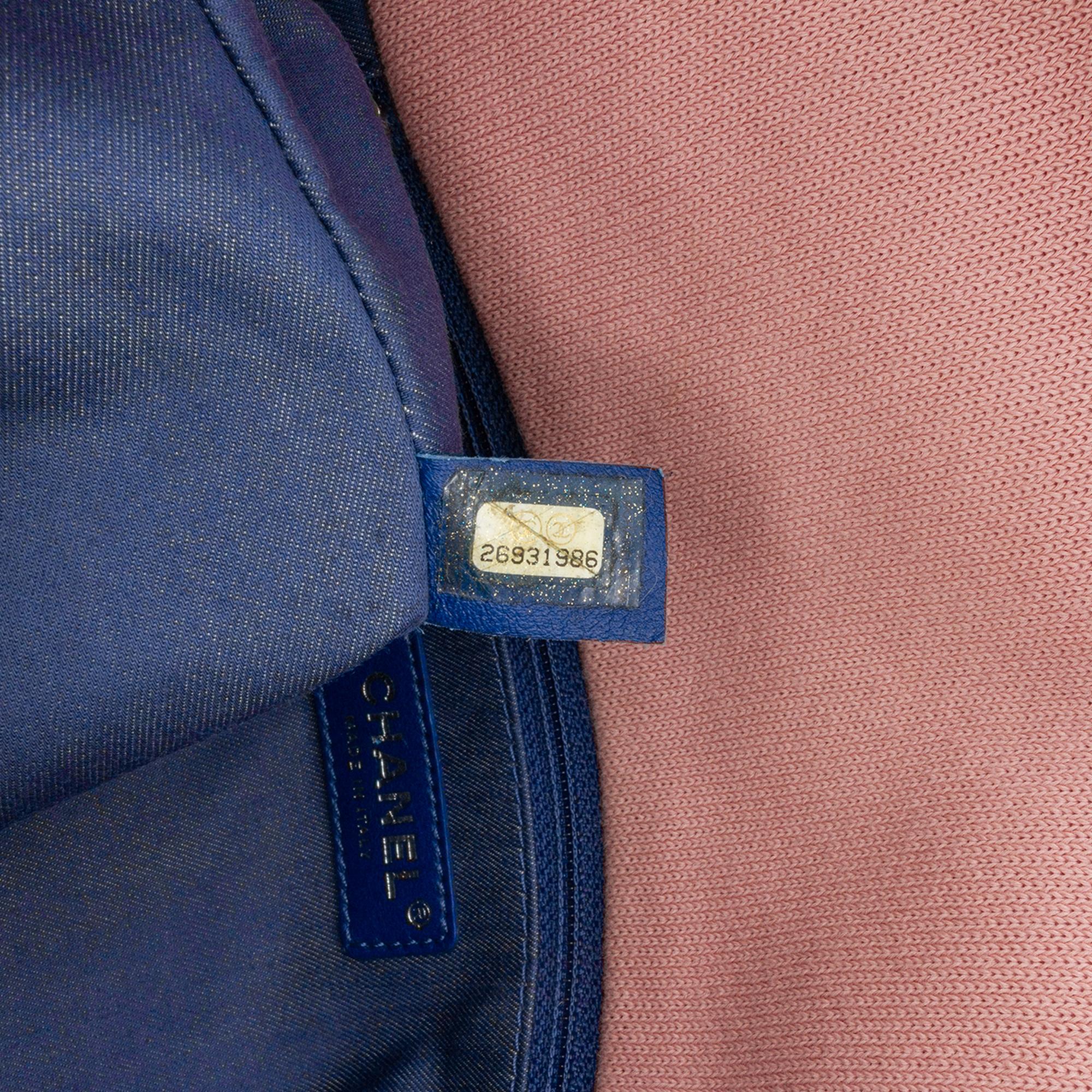 Chanel Jumbo Stripe Jersey Felt and Rope Flap