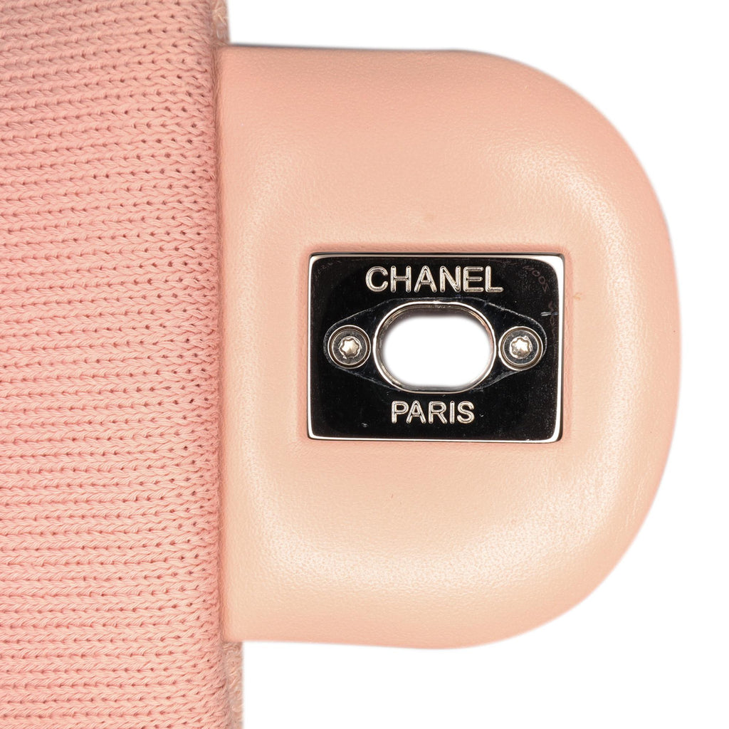 Chanel Jumbo Stripe Jersey Felt and Rope Flap
