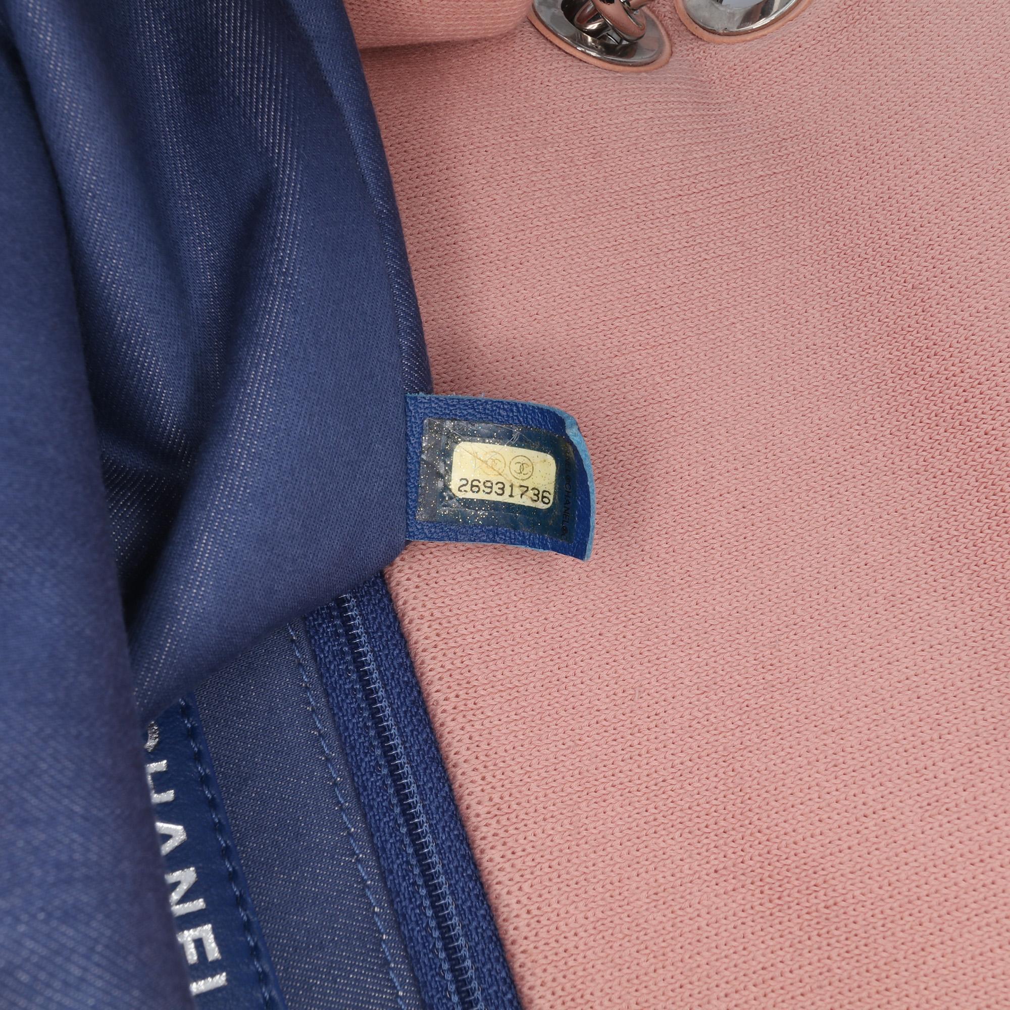 Chanel Jumbo Stripe Jersey Felt and Rope Flap