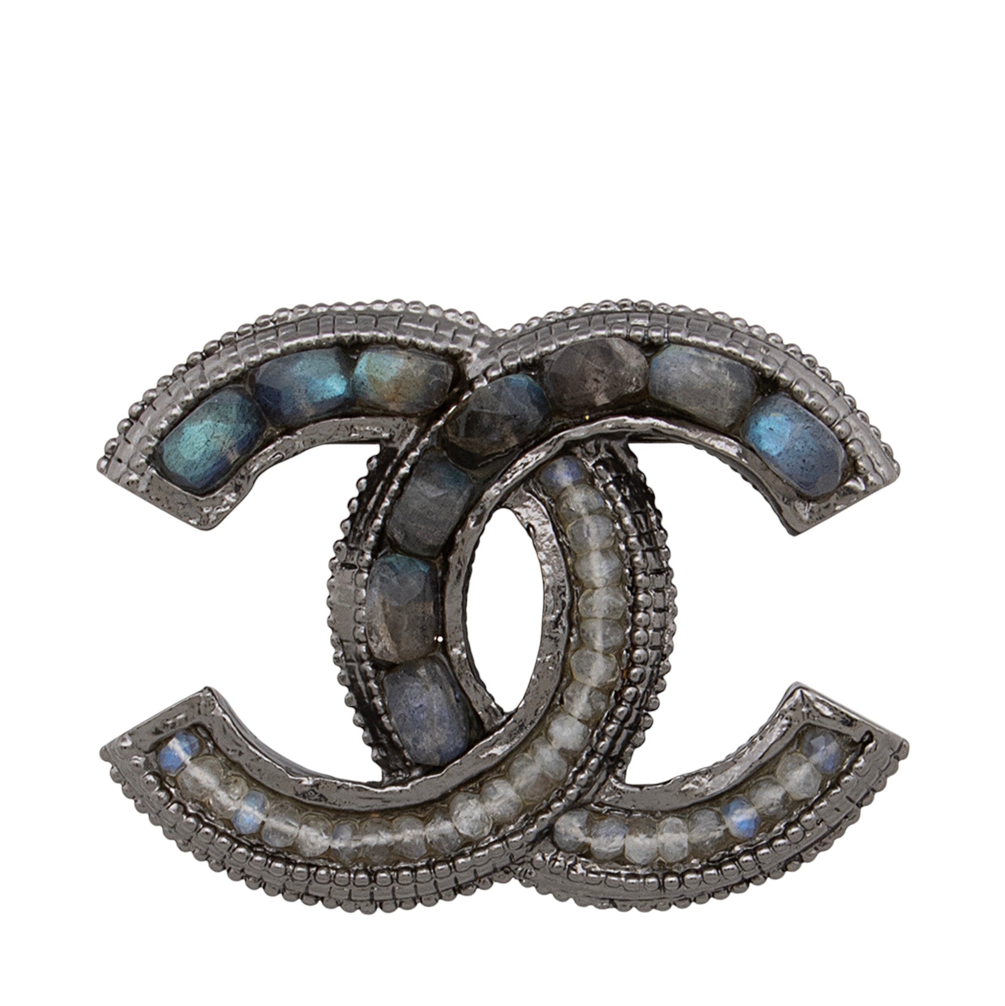 Chanel Labradorite Moonstone CC Brooch