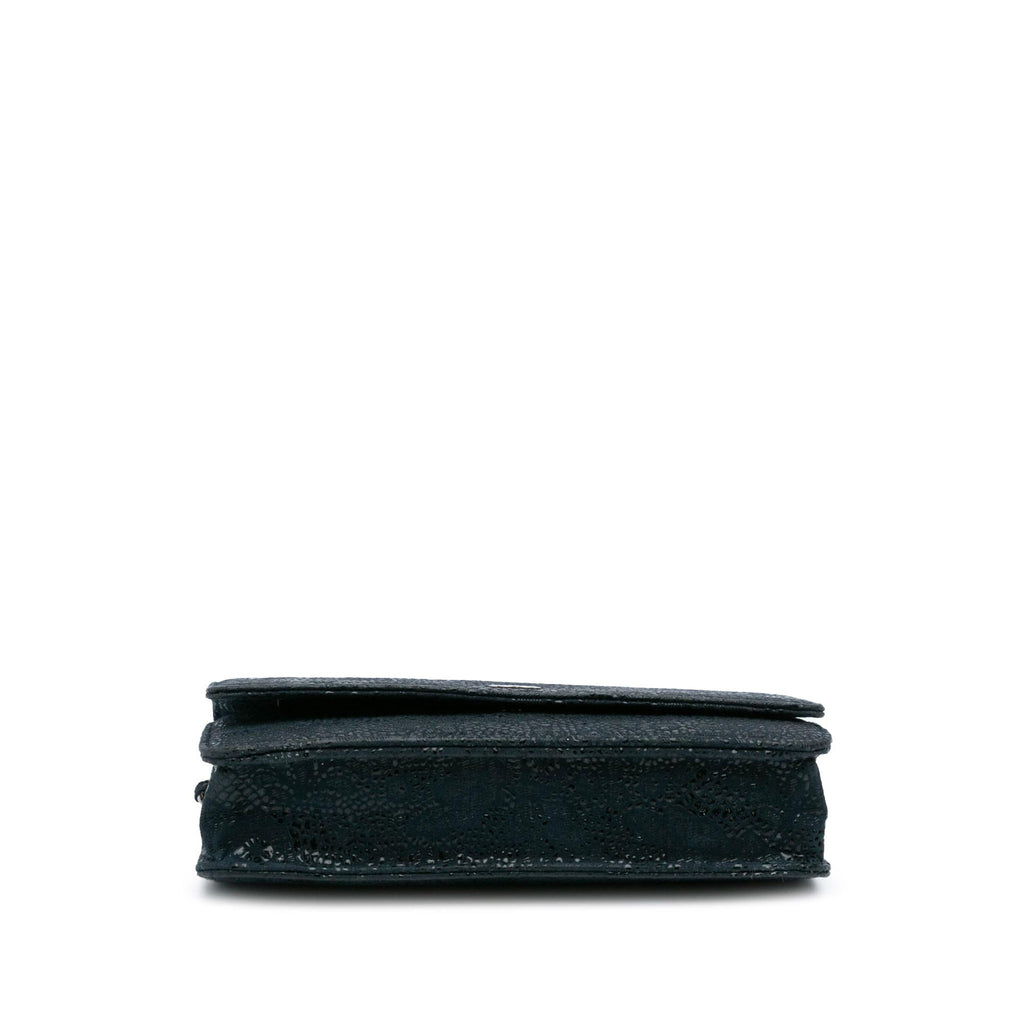 Chanel Lace Overlay Goatskin Wallet On Chain