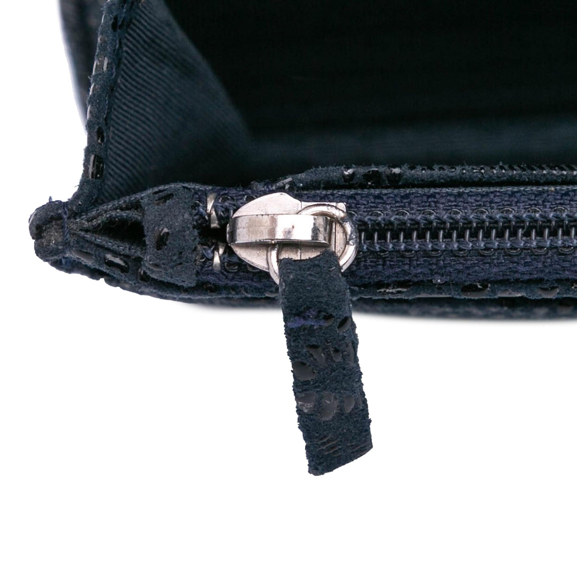 Chanel Lace Overlay Goatskin Wallet On Chain