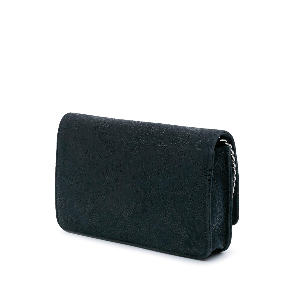 Chanel Lace Overlay Goatskin Wallet On Chain