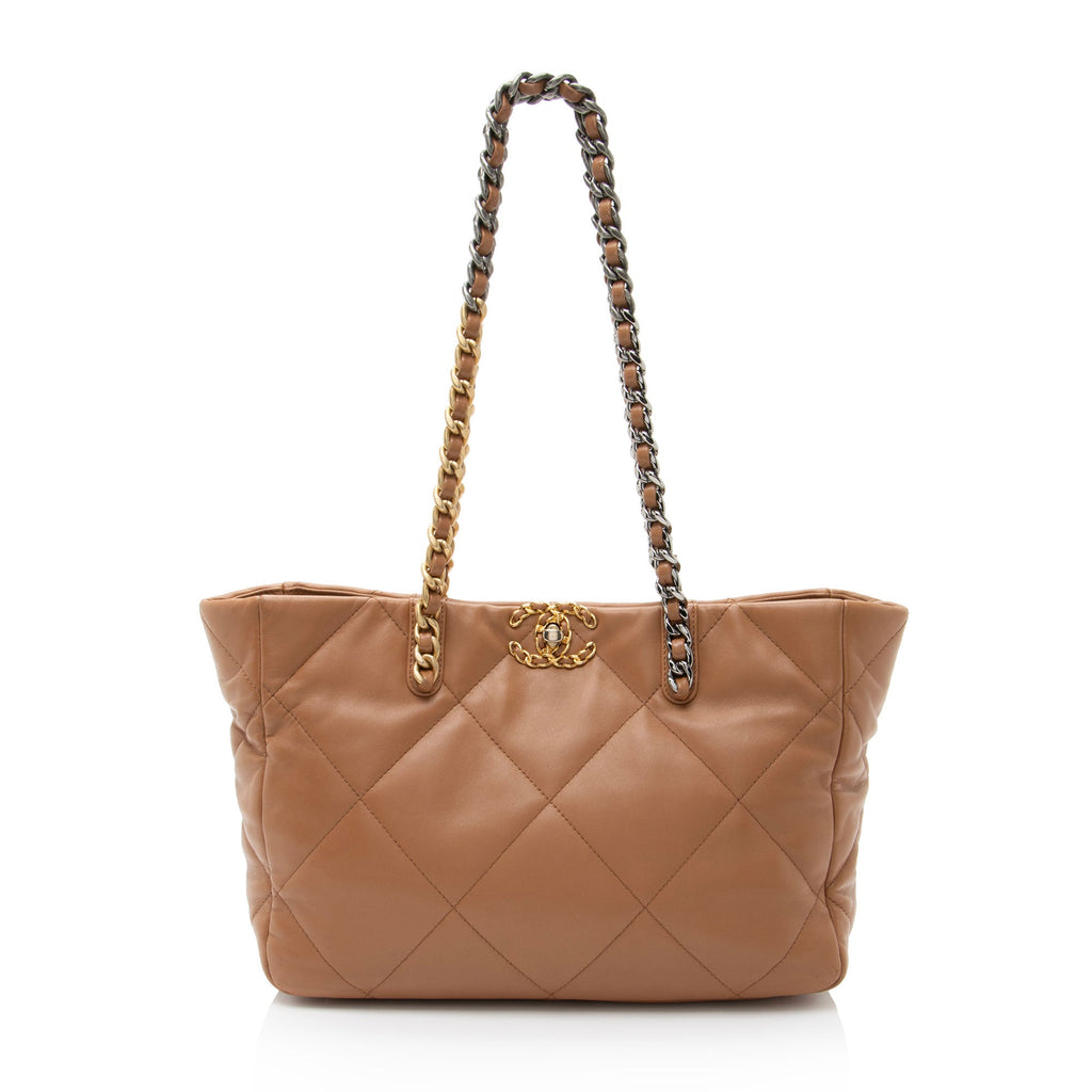 Chanel Lambskin 19 East/West Shopping Tote