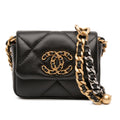 Chanel Lambskin 19 Flap Coin Purse With Chain