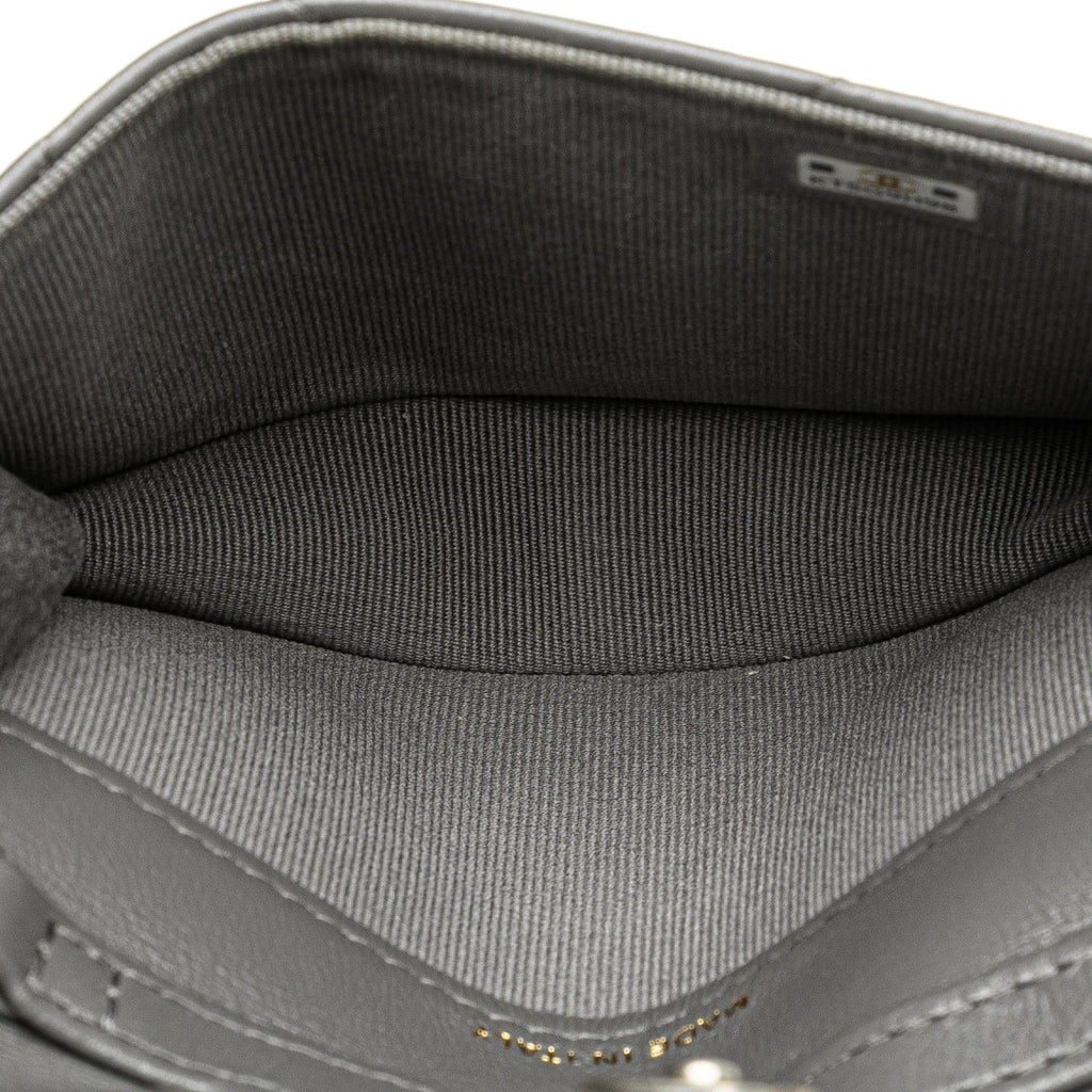 Chanel Lambskin 19 Flap Coin Purse With Chain