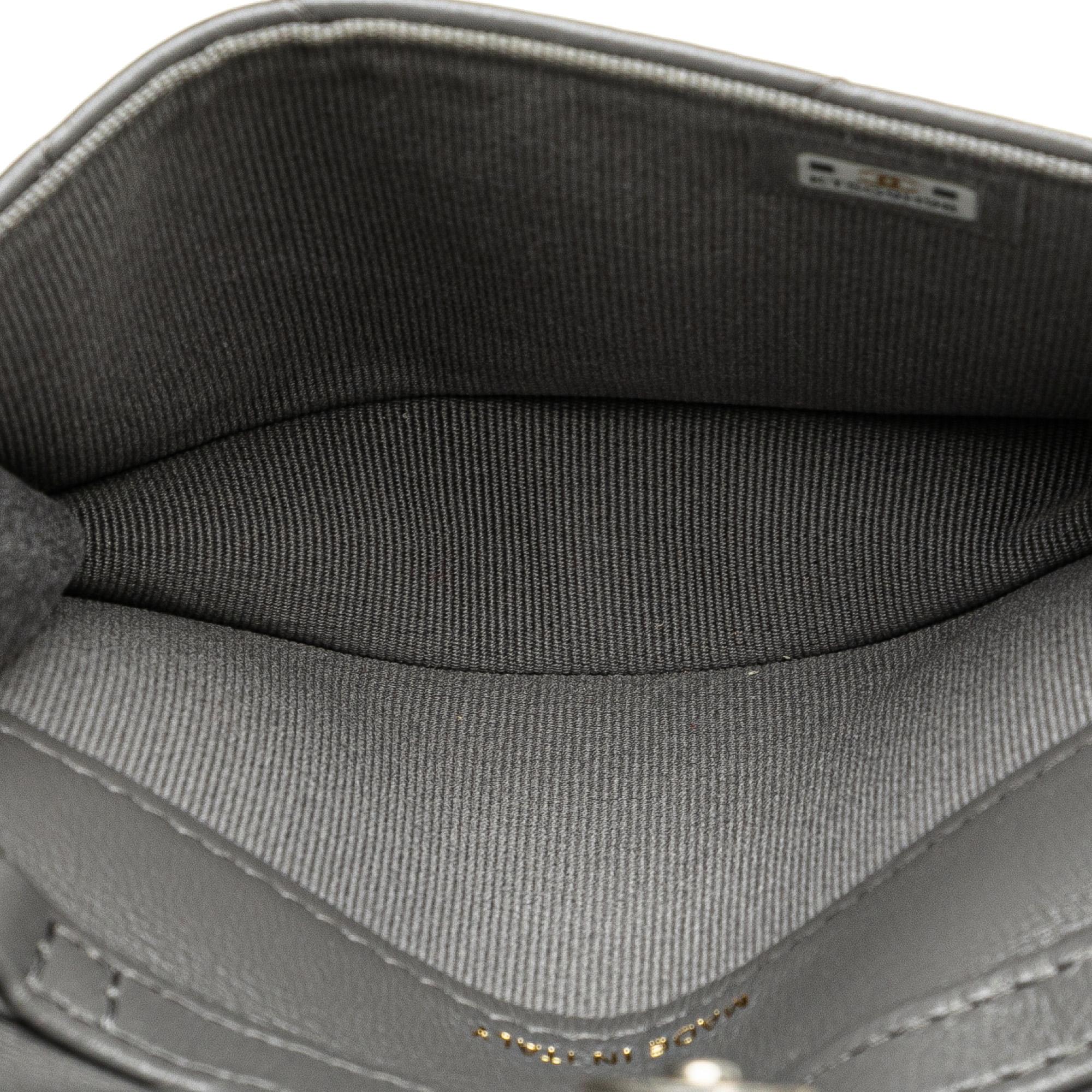 Chanel Lambskin 19 Flap Coin Purse With Chain