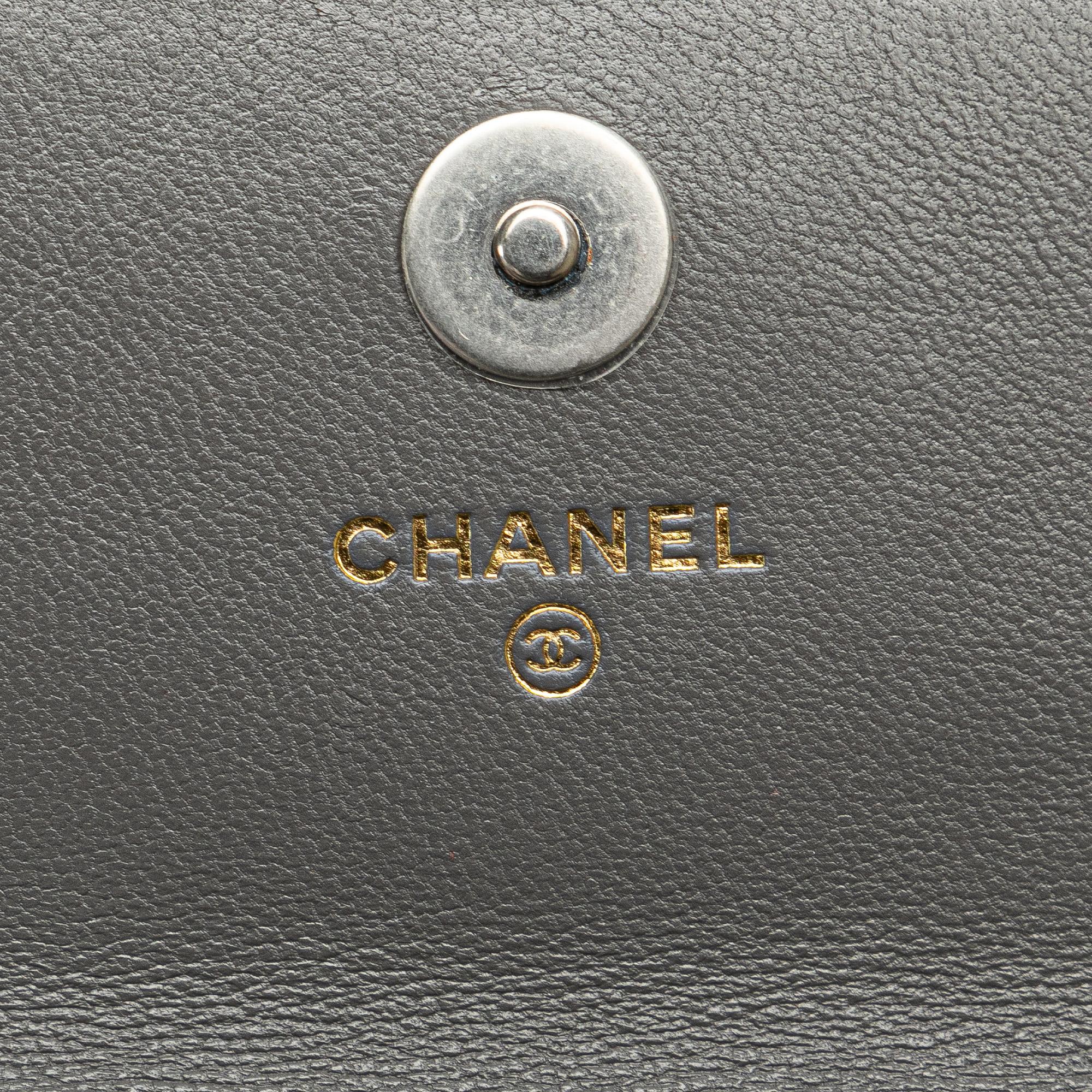 Chanel Lambskin 19 Flap Coin Purse With Chain