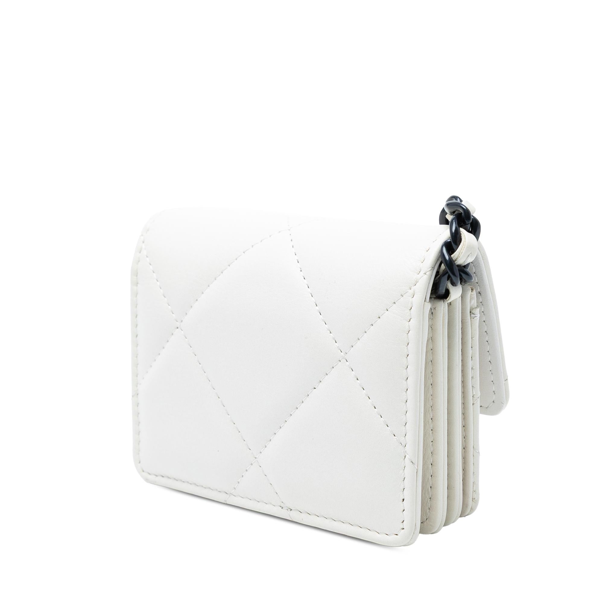 Chanel Lambskin 19 Flap Coin Purse With Chain