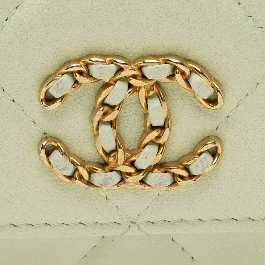 Chanel Lambskin 19 Flap Coin Purse on Chain