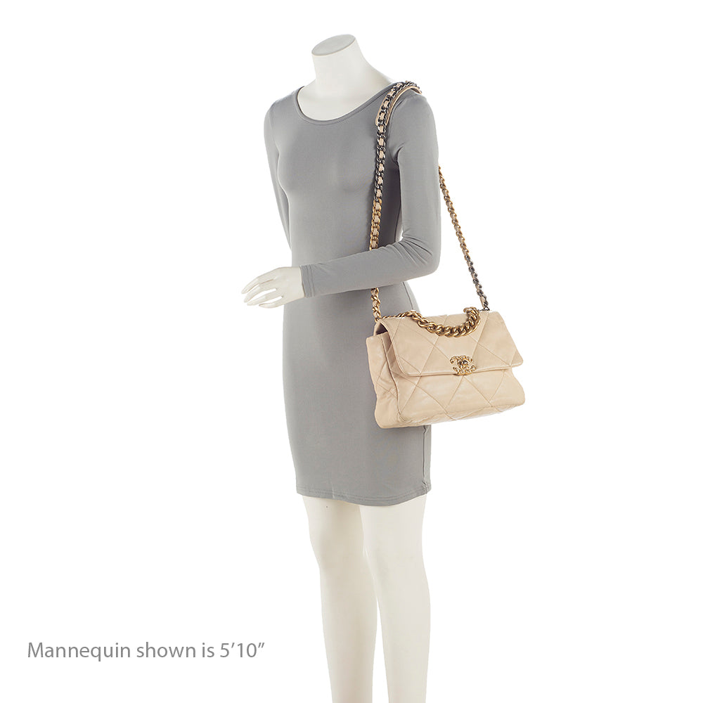 Chanel Lambskin 19 Large Flap Shoulder Bag (SHF-EujpYA)