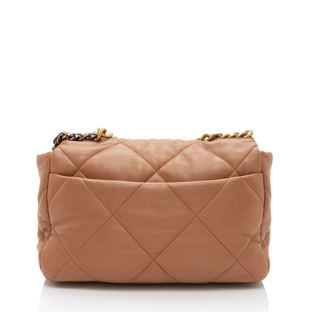 Chanel Lambskin 19 Large Flap Shoulder Bag (SHF-4BZeZZ)