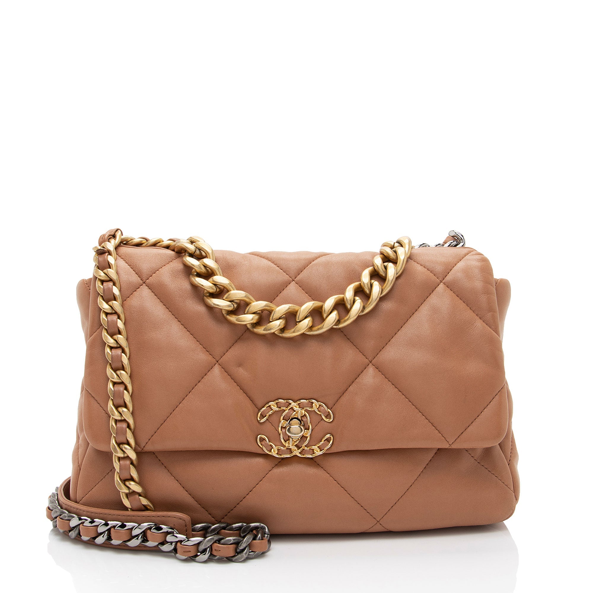 Chanel Lambskin 19 Large Flap Shoulder Bag (SHF-4BZeZZ)