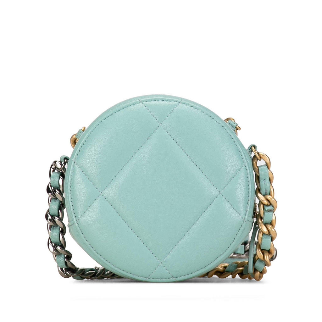 Chanel Lambskin 19 Round Clutch with Chain (SHG-wwM52A)