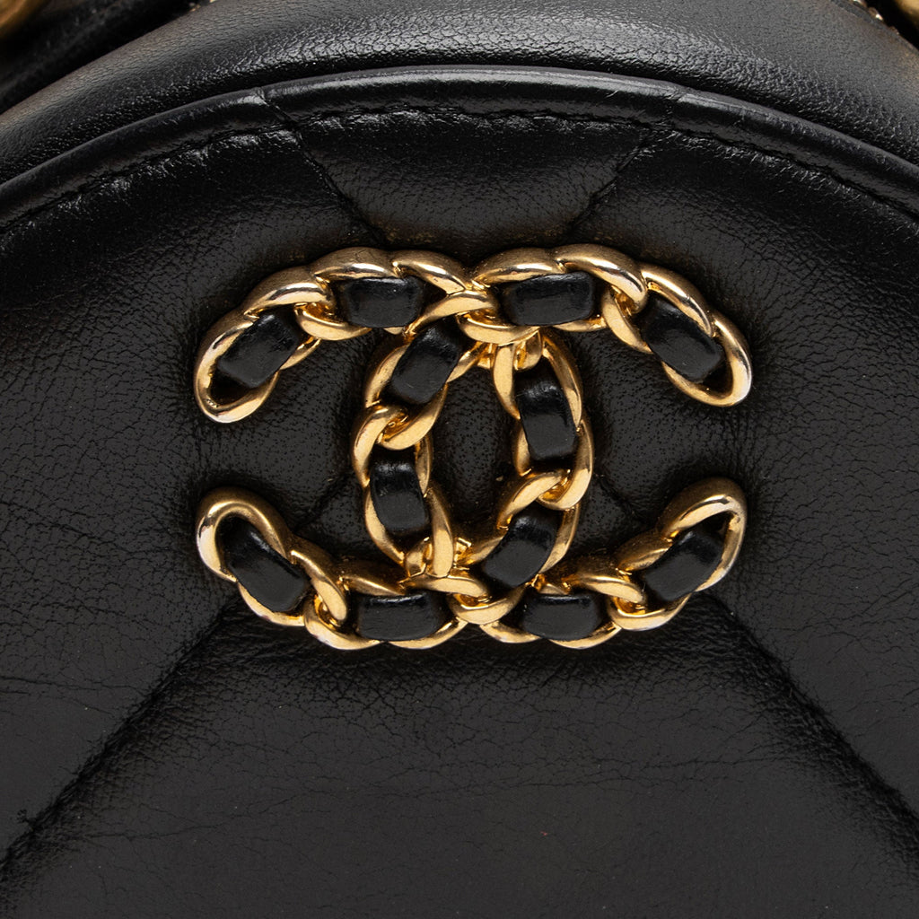 Chanel Lambskin 19 Round Clutch with Chain