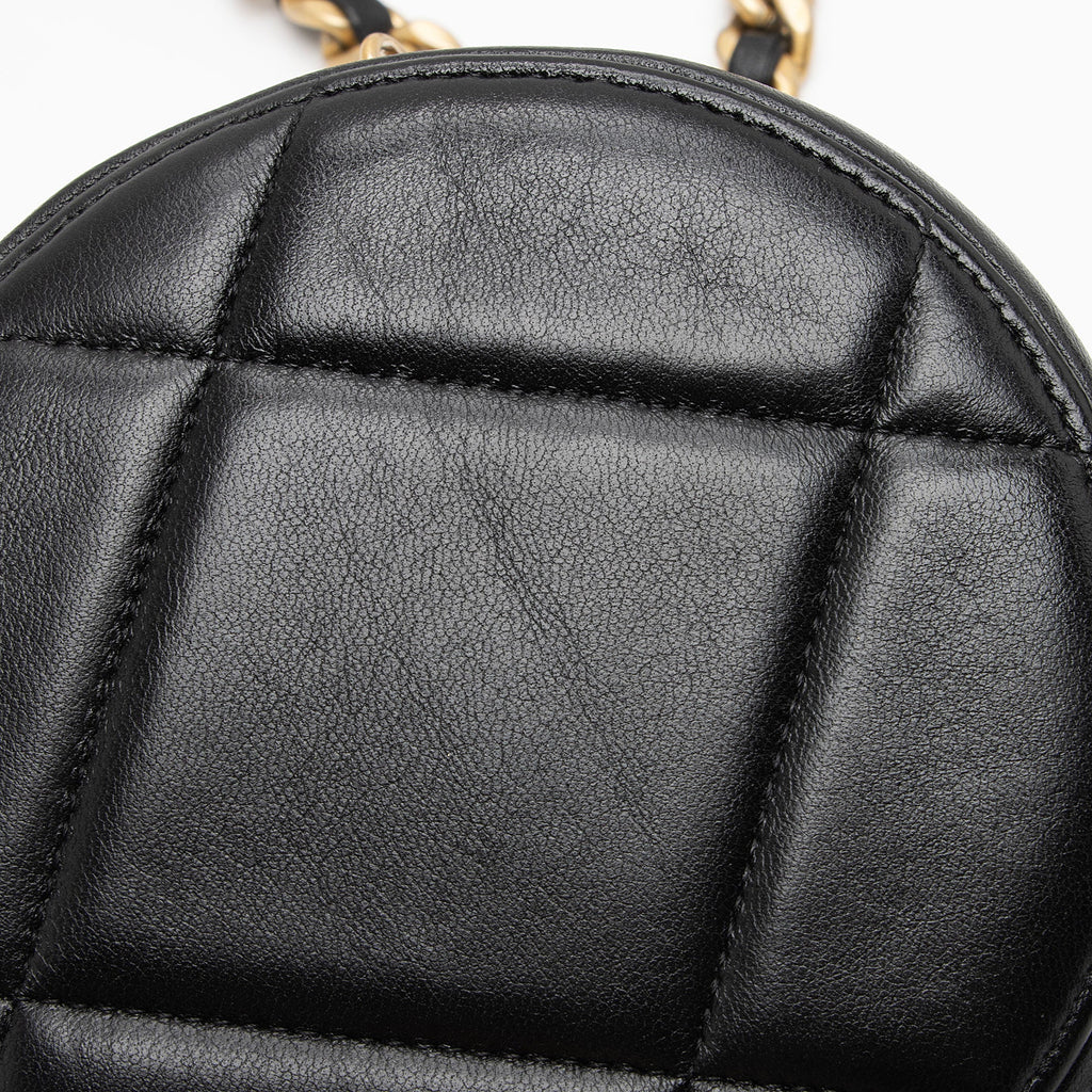 Chanel Lambskin 19 Round Clutch with Chain