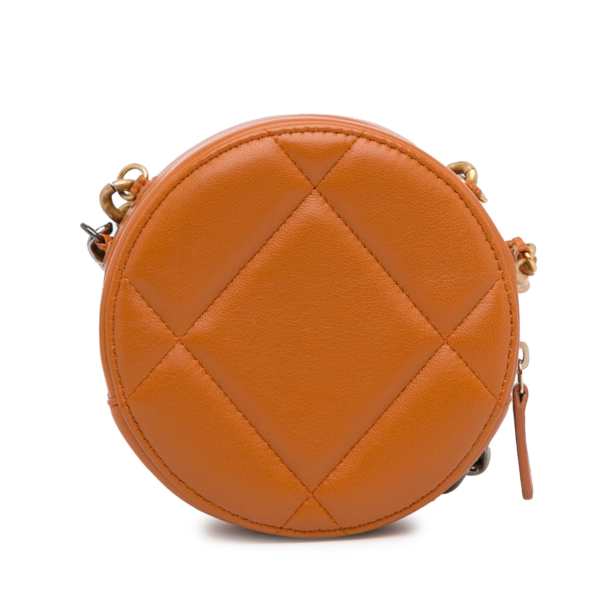 Chanel Lambskin 19 Round Clutch with Chain