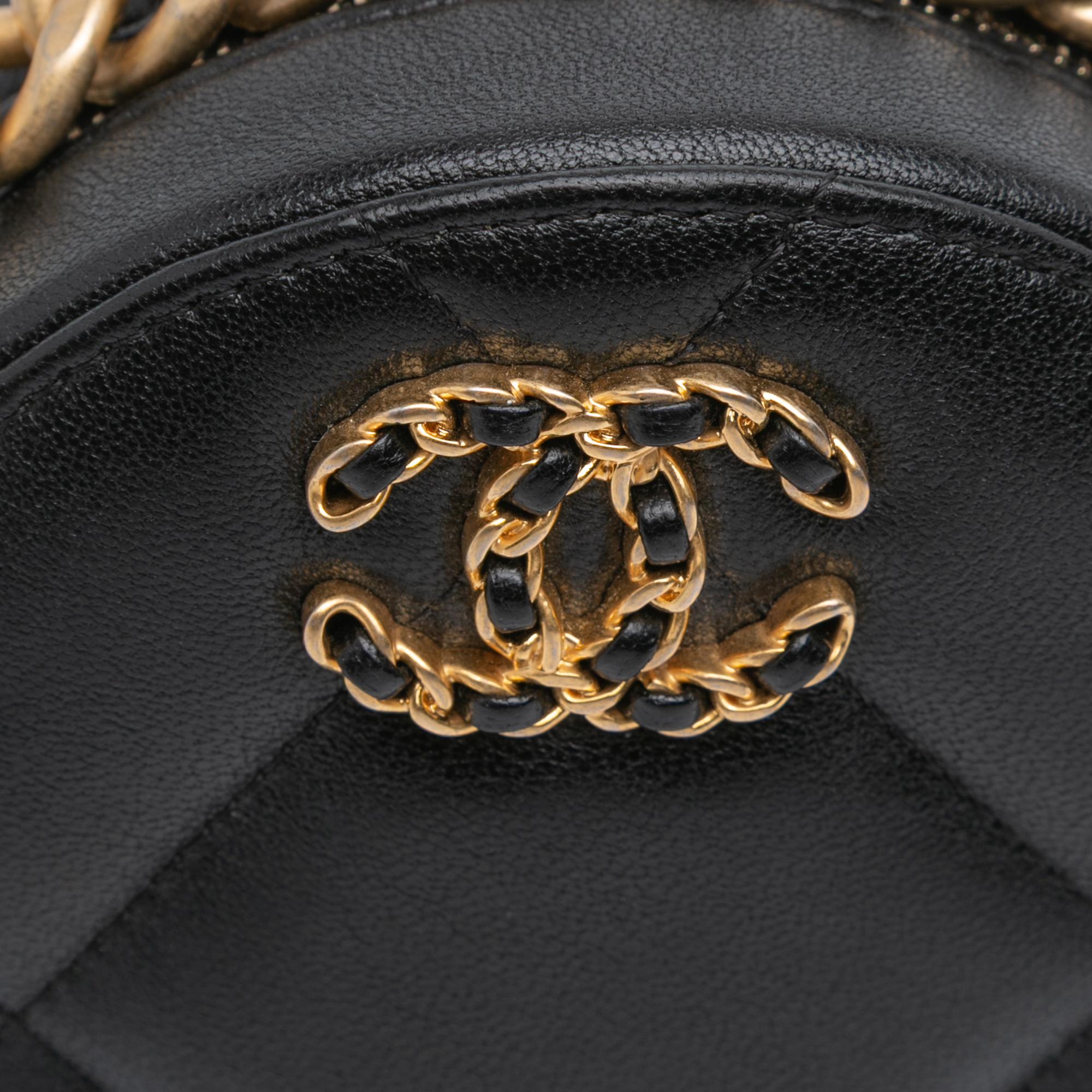 Chanel Lambskin 19 Round Clutch with Chain