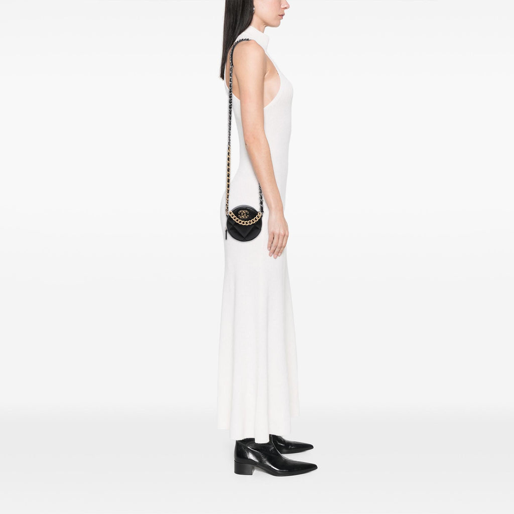 Chanel Lambskin 19 Round Clutch with Chain