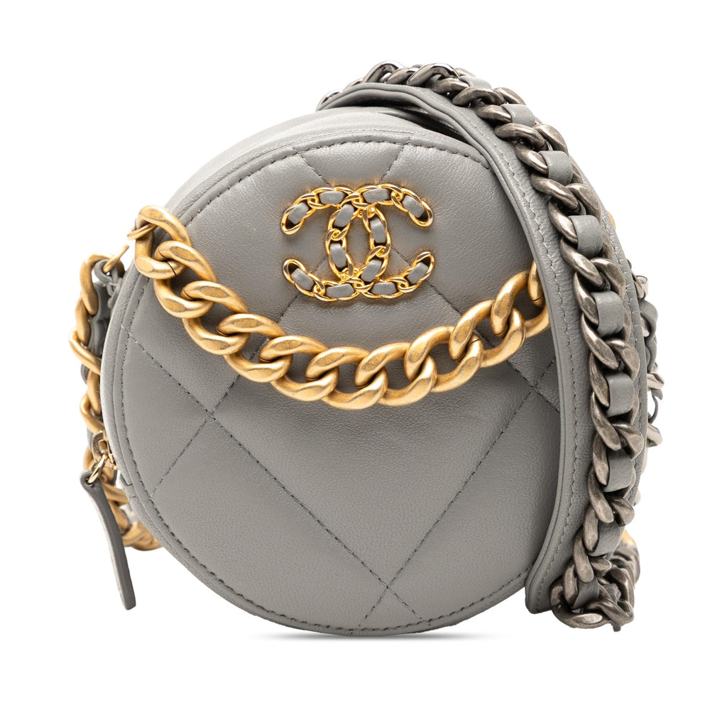 Chanel Lambskin 19 Round Clutch with Chain