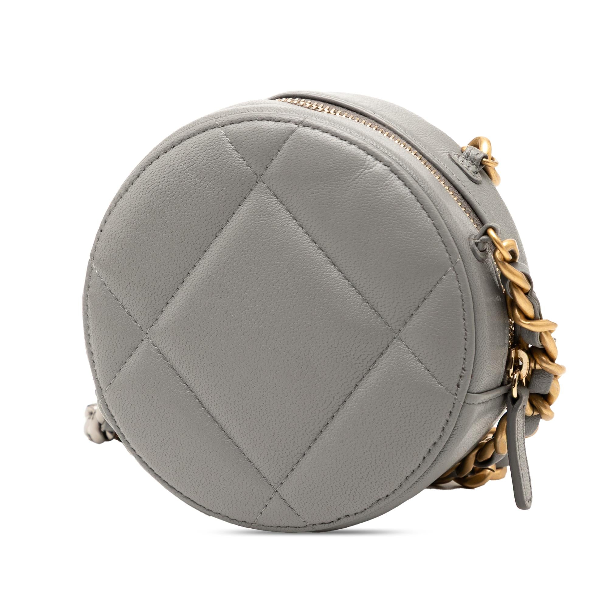 Chanel Lambskin 19 Round Clutch with Chain