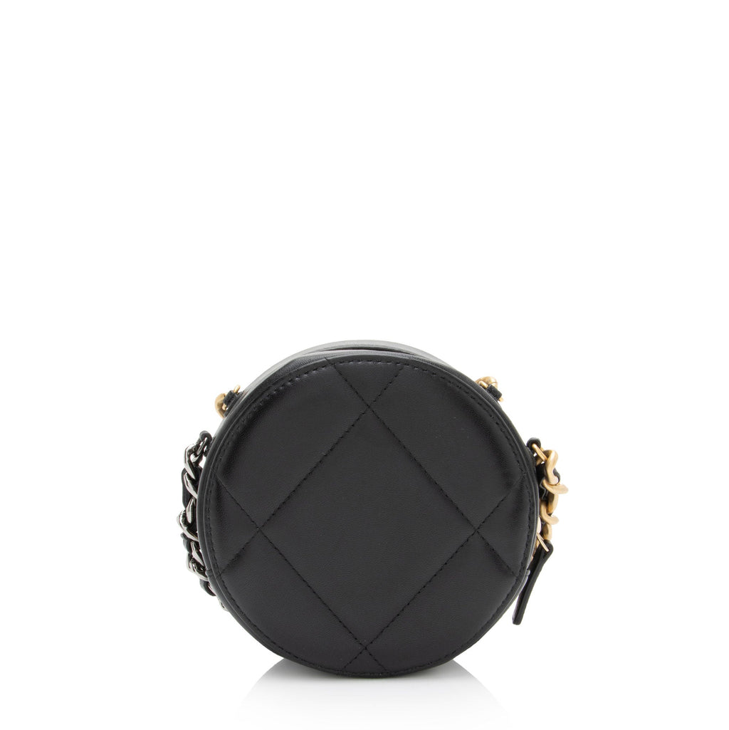Chanel Lambskin 19 Round Clutch with Chain