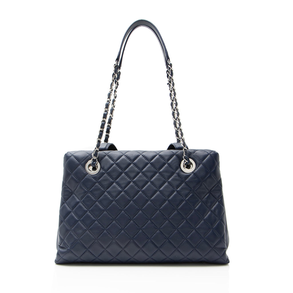 Chanel Lambskin 3 Accordion Shopping Tote