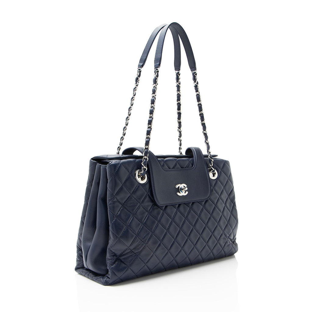 Chanel Lambskin 3 Accordion Shopping Tote
