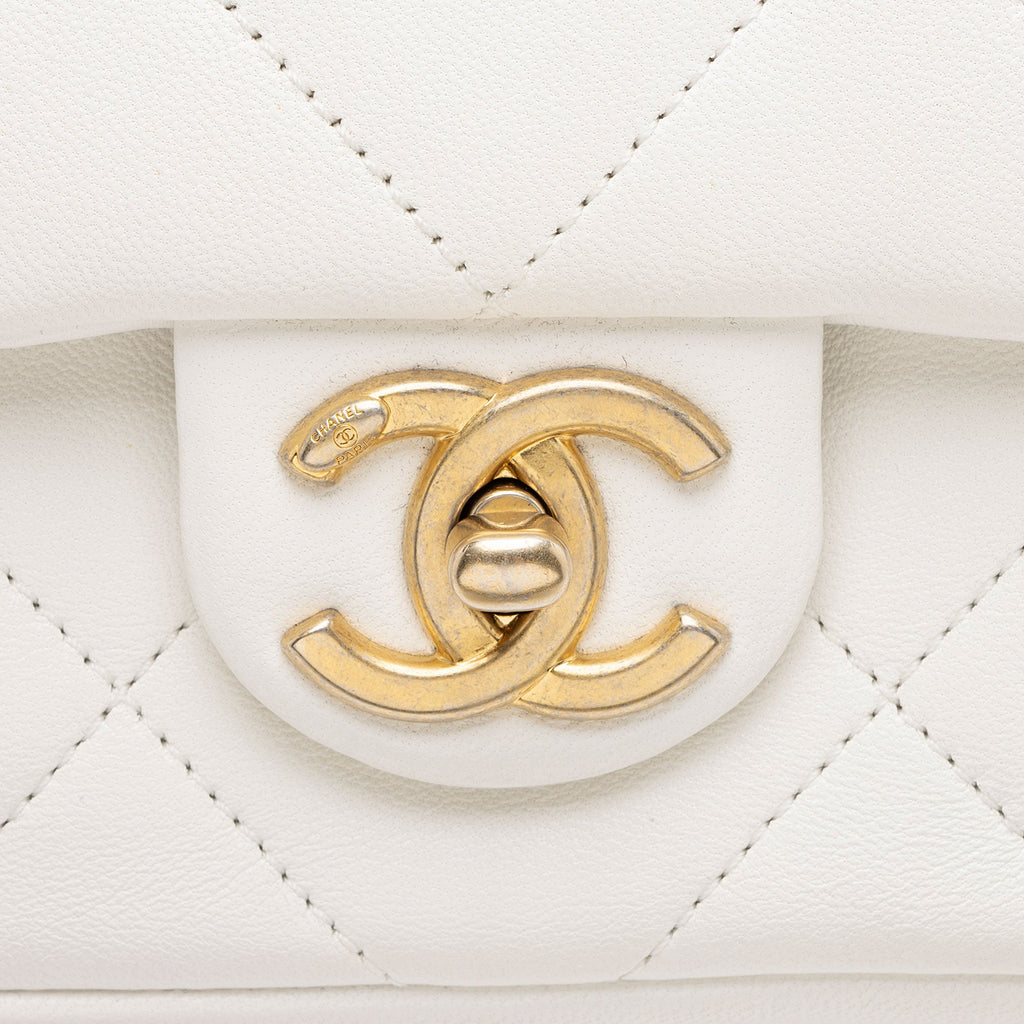 Chanel Lambskin A Real Catch Flap Bag