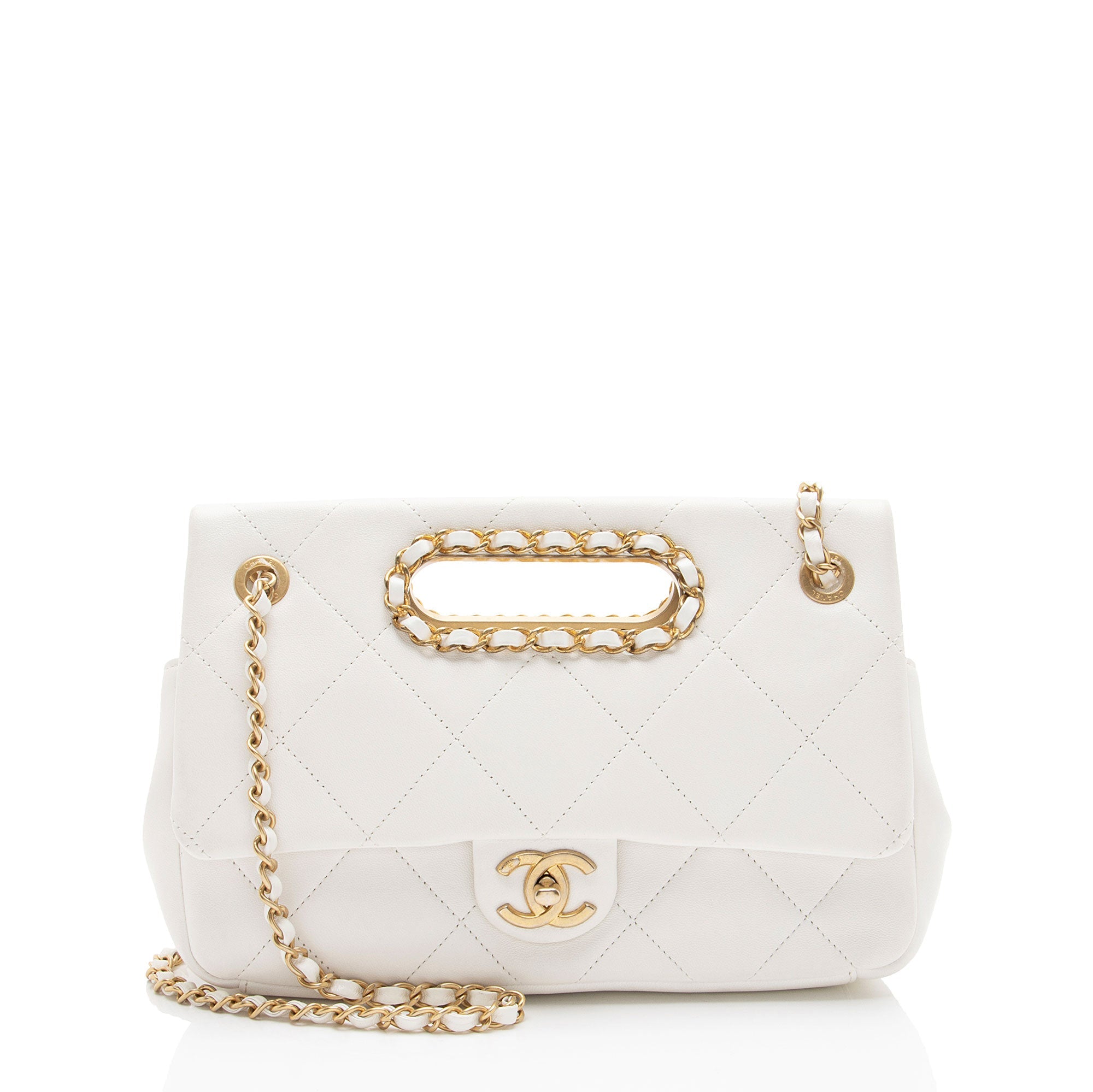 Chanel Lambskin A Real Catch Flap Bag