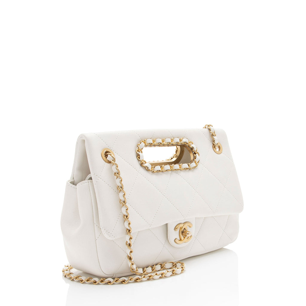 Chanel Lambskin A Real Catch Flap Bag