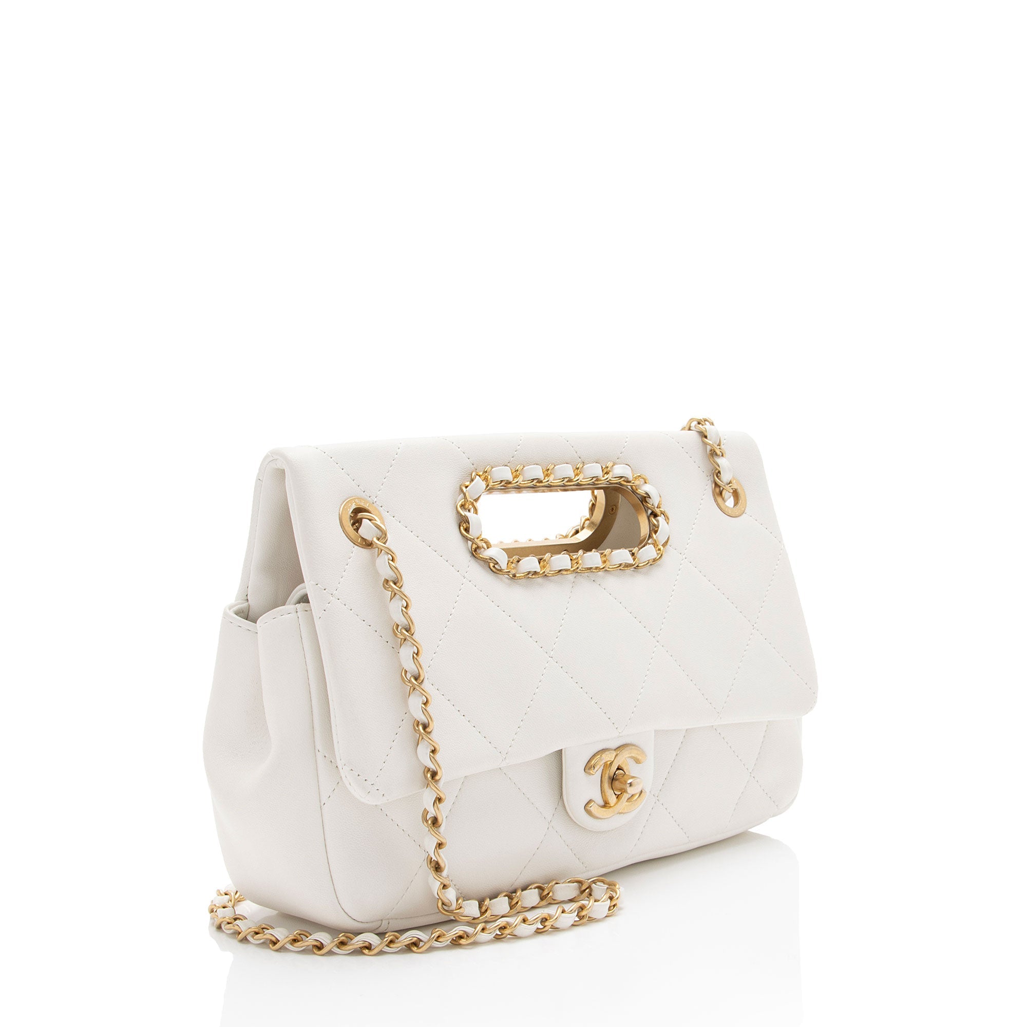 Chanel Lambskin A Real Catch Flap Bag