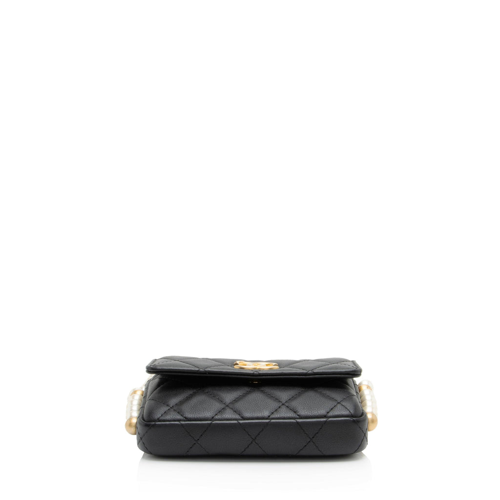 Chanel Lambskin About Pearls Chain Mini Bag