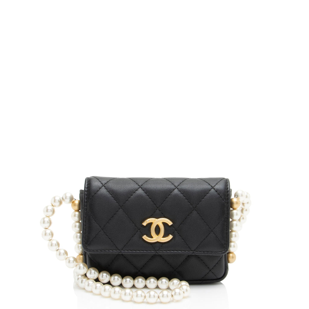 Chanel Lambskin About Pearls Chain Mini Bag