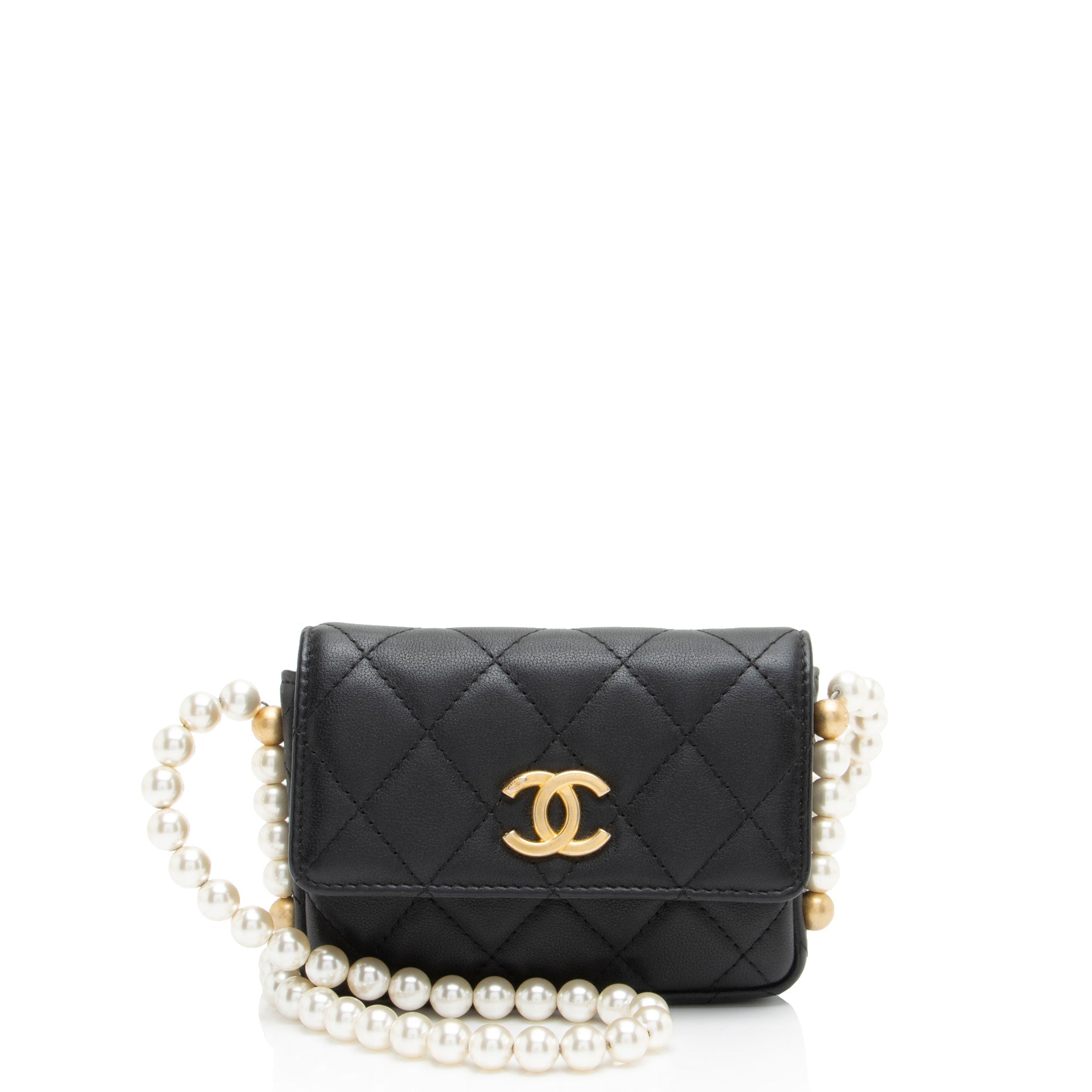 Chanel Lambskin About Pearls Chain Mini Bag