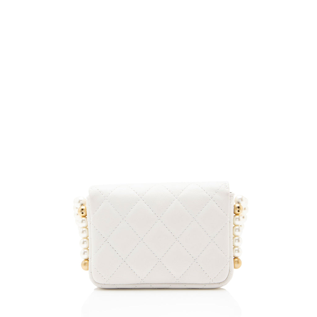 Chanel Lambskin About Pearls Chain Mini Bag