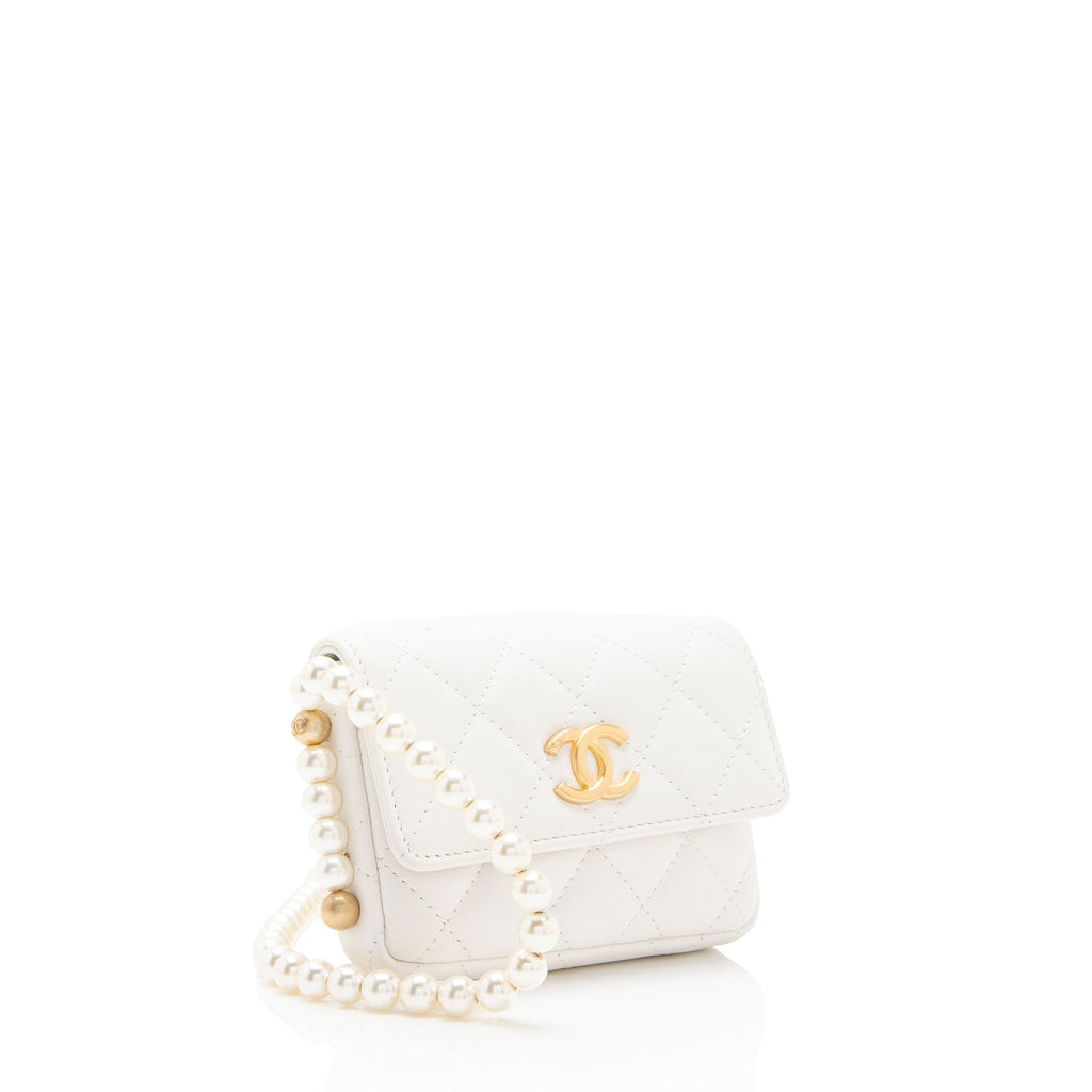 Chanel Lambskin About Pearls Chain Mini Bag