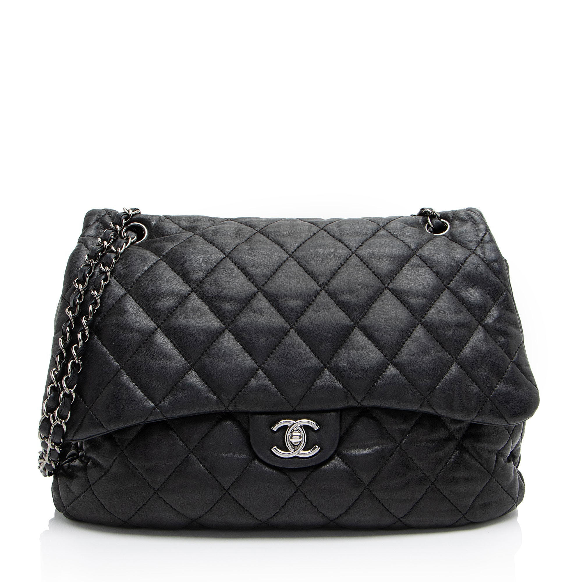 Chanel Lambskin 3 Accordion Maxi Flap Bag